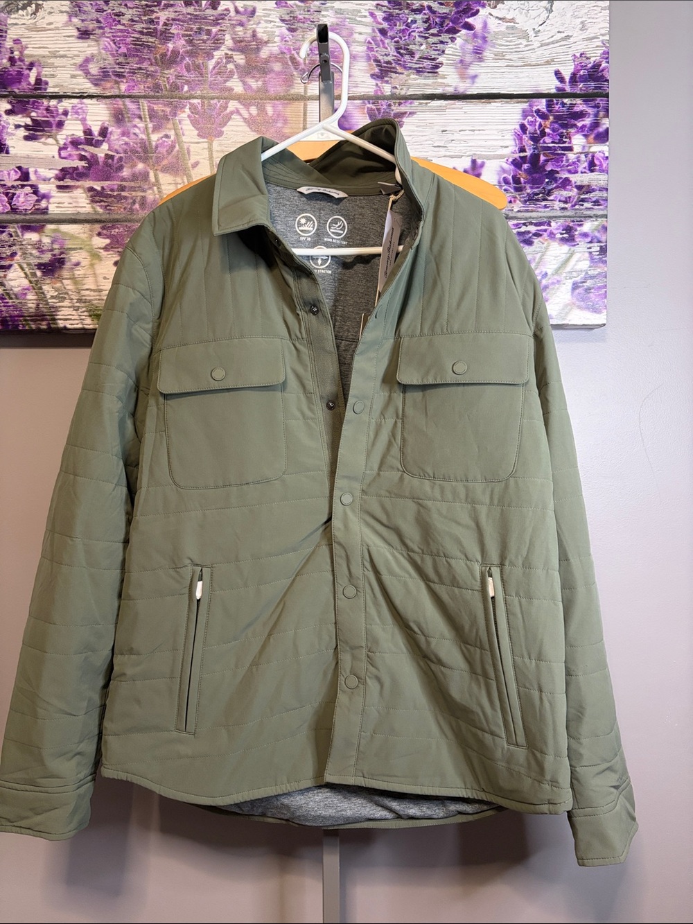 Tommy Bahama Layton Olive Green Quilted Lightweight Shirt Jacket NWT Size L